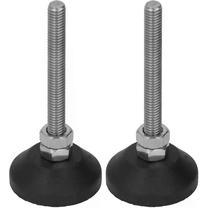 2pcs M6 Meubles Glide Pivot Supports De Nivellement Coussinets De Pied Coussinets De Nivellement De Base En Caoutchouc De Nylon Réglables D30xm6x50