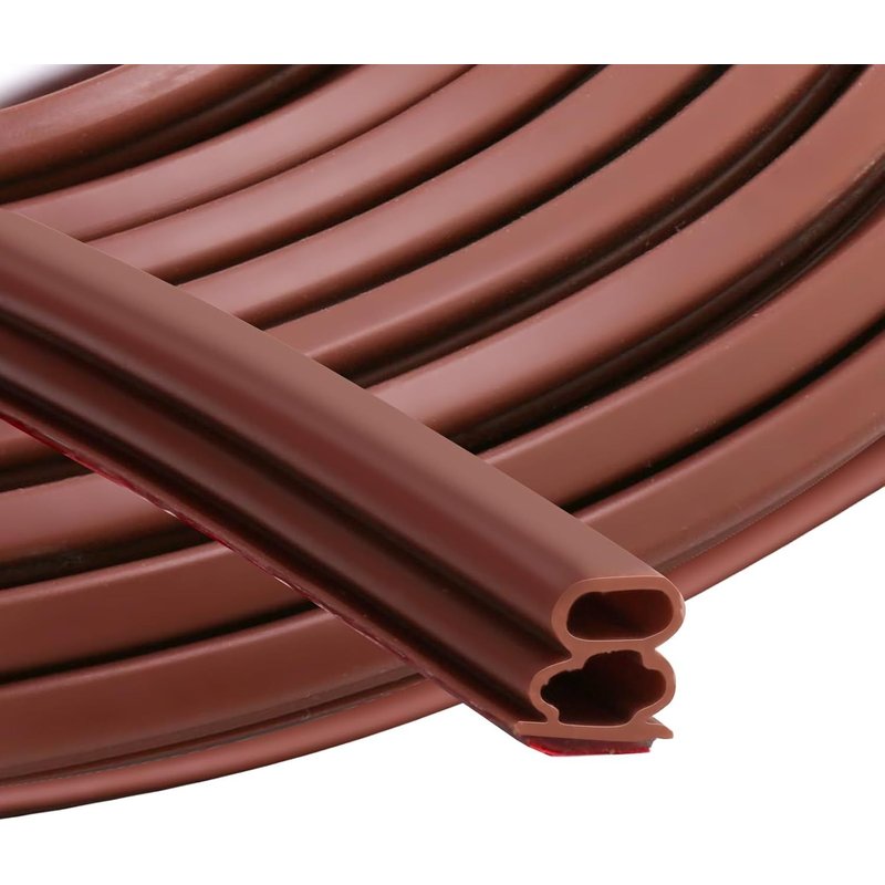 Bande d'étanchéité autocollante-10 mm x 10 mm-Pour portes,fenêtres-En caoutchouc-Anti-collision-Insonorisant-Étanche à l'eau et à la poussière-Marron-6 m