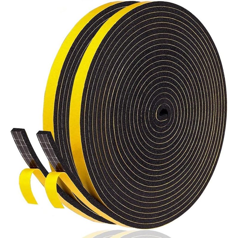 Joint AdhĂ©sif Isolation FenĂȘtre-Joint Porte EntrĂ©e en Mousse Caoutchouc 6mm(l) x 3mm(H) x 20m(L)-Anti Froid et Isolation du Bruit-Antichoc pour Coin de Placard,Noir