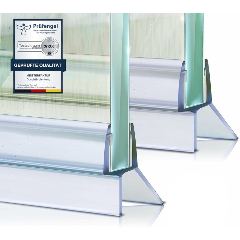 Lot de 2 joints de douche-Déflecteur d'eau prolongé-Joint idéal pour portes en verre de 4 à 5 mm dans les douches (4-5 mm (transparent))