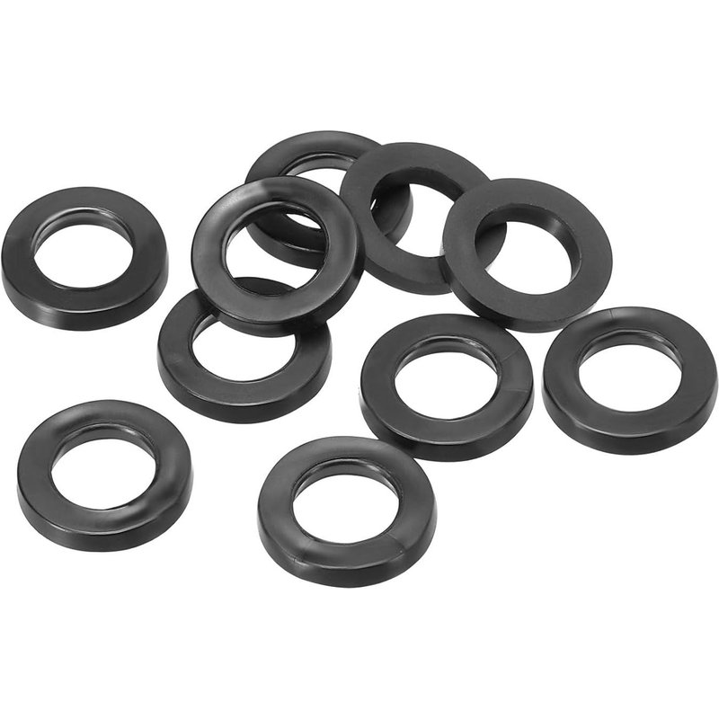 M10 Rondelle Plate Caoutchouc,10 Paquet 10 mm ID 16 mm OD 2.5mm Épais Étanchéité Espaceur Joint Anneau pour Robinet Tuyau Eau Tuyau Fixation Boulon,Noir
