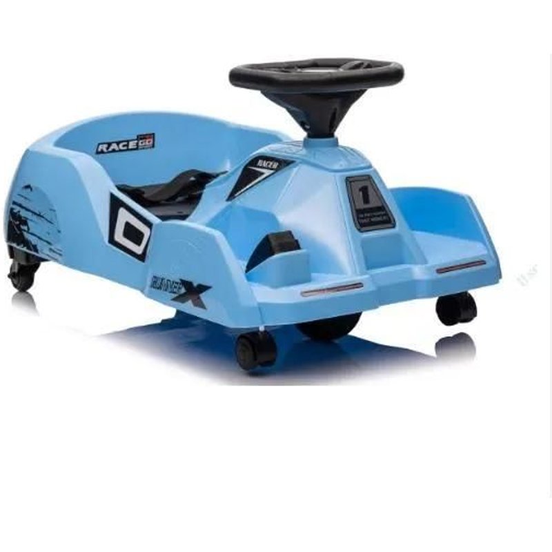 Costway Kart Électrique Pour Enfants 12v/7ah, Avec Balai Amovible, Klaxon, Musique & Connexion Sans Fil Pour 2 À 5 Ans Bleu