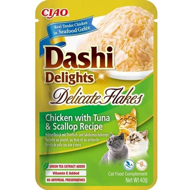 Complément Alimentaire - Ciao - Dashi Delights - Flocons De Poulet - Thon - Coquille Saint-Jacques