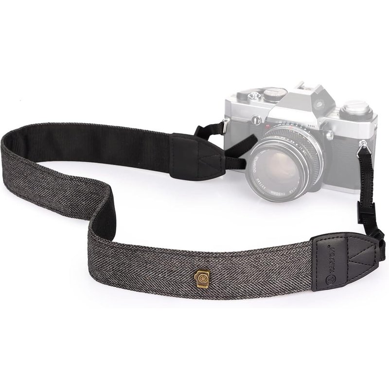 L-242H Bohemian Style Camera Strap for SLR Cameras Cotton Shoulder Strap for Camera Grey