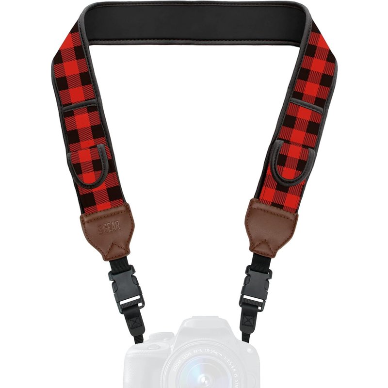 Camera Strap with Padded Storage Pouches - Compatible with Canon EOS, Nikon, Pentax and More - Scottish