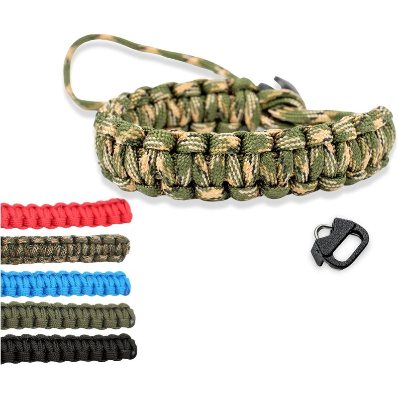 Camera Strap:Paracord Wrist Strap for DSLR Camera, Camouflage Green, One size