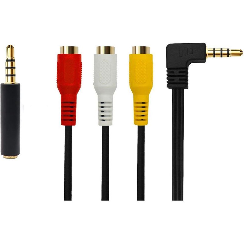 Jack 3,5 mm vers RCA Femelle, AV Cable, Cable Adaptateur TV,câble mâle vers fiche mâle 3RCA pour câble Audio stéréo AUX pour Smartphones, MP3, Tablet