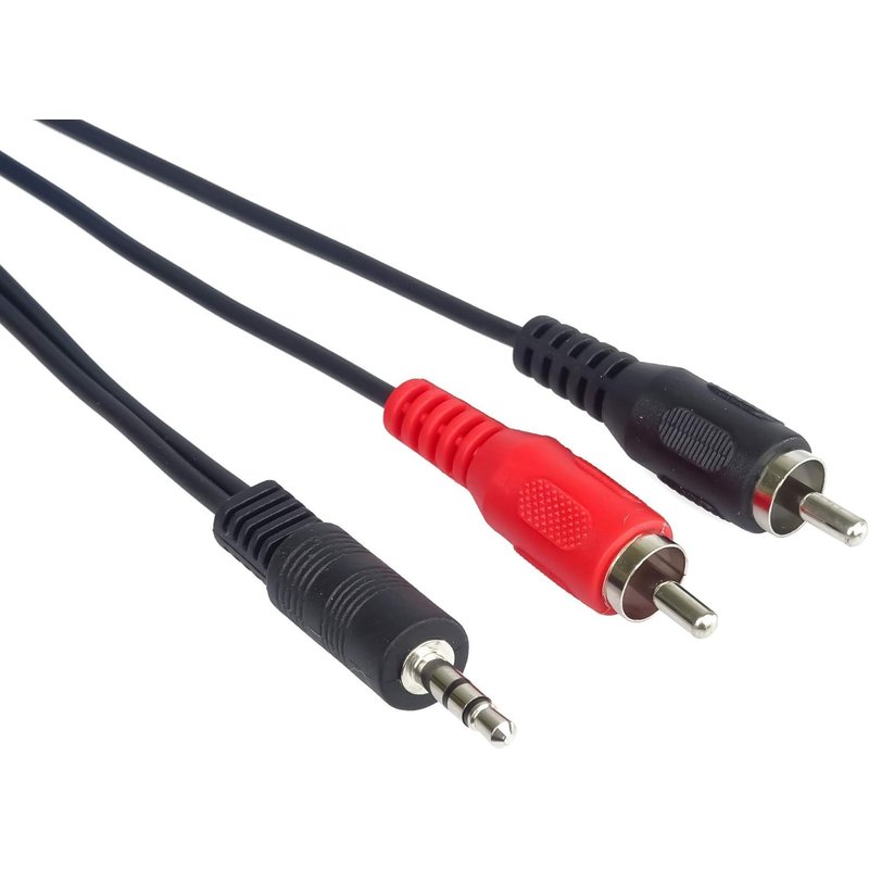Cordon Câble 5m, Jack 3,5mm vers 2 Fiches Rca, Audio Stéréo, Pour Appareil Photo, TV, Téléphones Portables, Mp3, Hifi, Noir