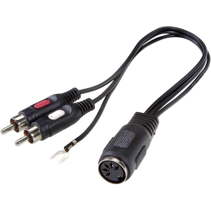 SP-7869832 Cinch-RCA/Connexion DIN Audio Adaptateur Y [1x DIN Femelle 5 pôles - 2X Cinch-RCA mâle