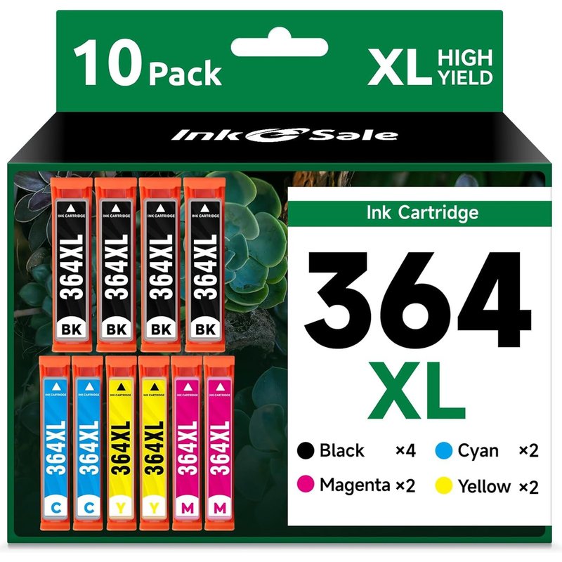 364XL Lot de 10 Cartouches d'encre compatibles avec HP 364XL pour Photosmart 5520 5510 5515 5524 6520 7520 Deskjet 3520 3522 3524 3070A Officejet 4620 4622