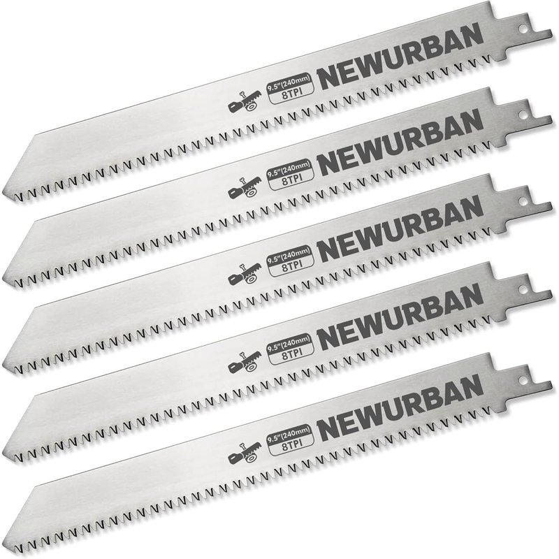 Paquet de 5 Lames de Scie Alternative en Acier Inoxydable 8TPI / 9,5 po (240 mm) Pour la Coupe D'aliments en os de Viande Congelée - Lame de Scie à Os