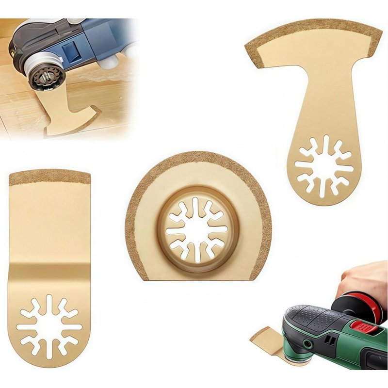 Lot de 3 lames de scie en carbure compatibles avec Bosch, outil multifonction, accessoires pour carrelage, mortier, béton, maçonnerie, lames oscillantes pour outils multifonctions, idéal pour