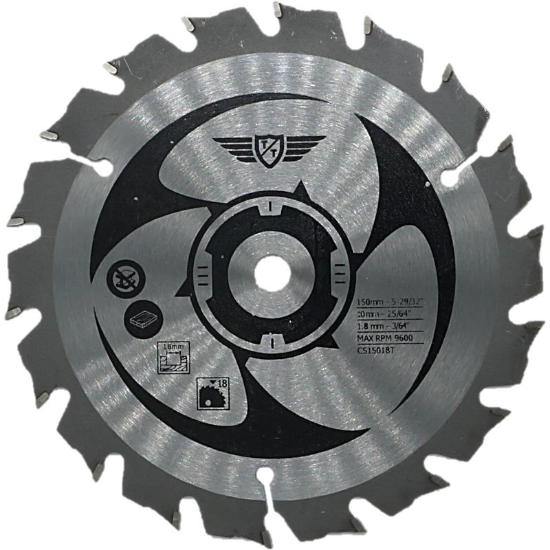 1 x CS15018T 150mm 18T Alésage 10mm TCT CSB150A1 Lames de scie compatibles avec Ryobi ONE Plus RWSL1801 18V