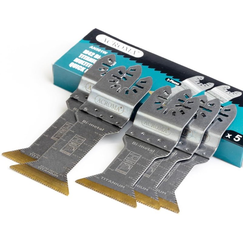 Lot de 5 lames oscillantes universelles M42 HSS bimétalliques pour outil multifonction, lame extra longue de 5,1 cm et 7,6 cm, idéales pour couper plongeantaffleurer à plusieurs matériaux