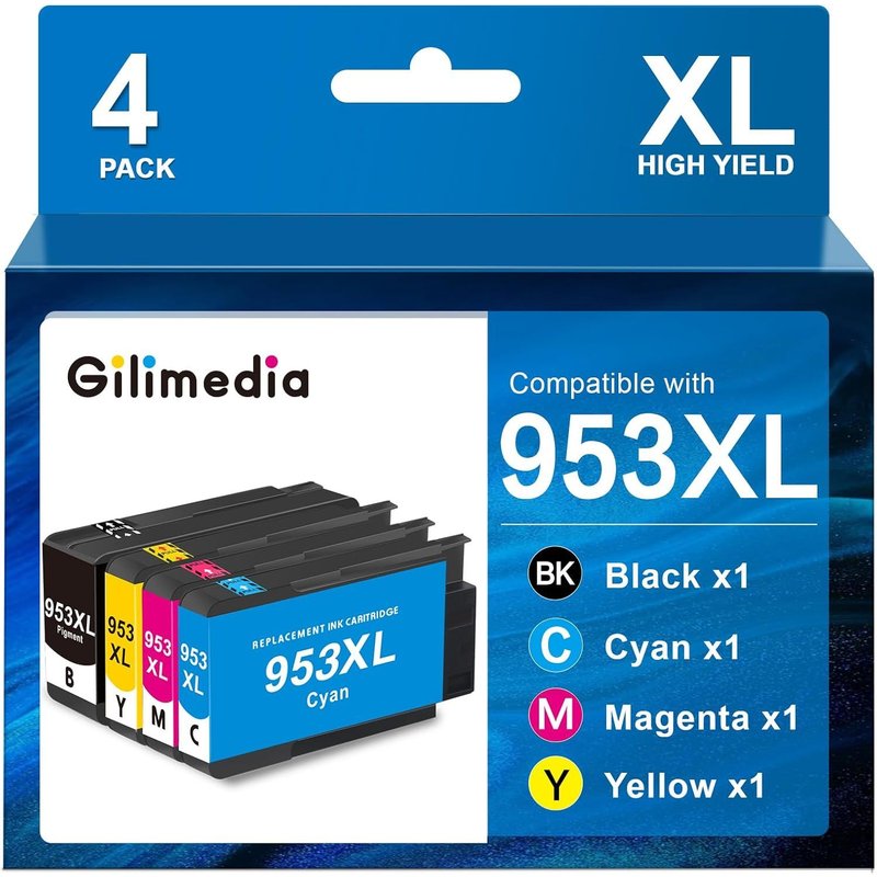 953Xl 953 Xl Ink Cartridge For 953Xl Pack 953 Xl Compatible With Officejet Pro 7720 7740 8720 8710 8715 8718 8725 8730 8728 8719 8210 (Pack Of 4)