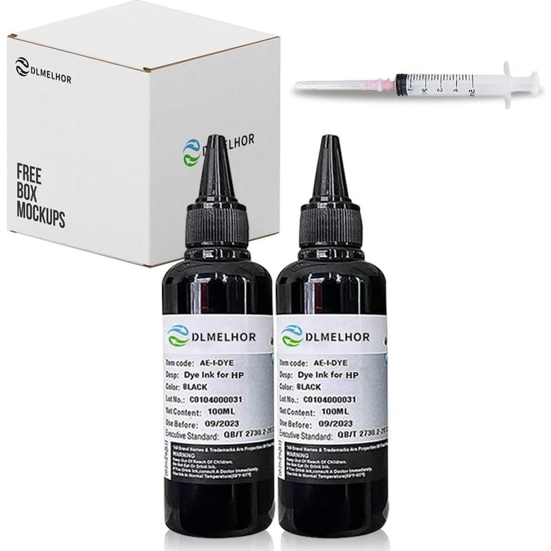 Black Ink Refill Kit Compatible With 61 60 62 63 564 920 901 902 932 933 934 940 950 951 952 94 95 96 Ciss System, 2 Bottles, 200Ml