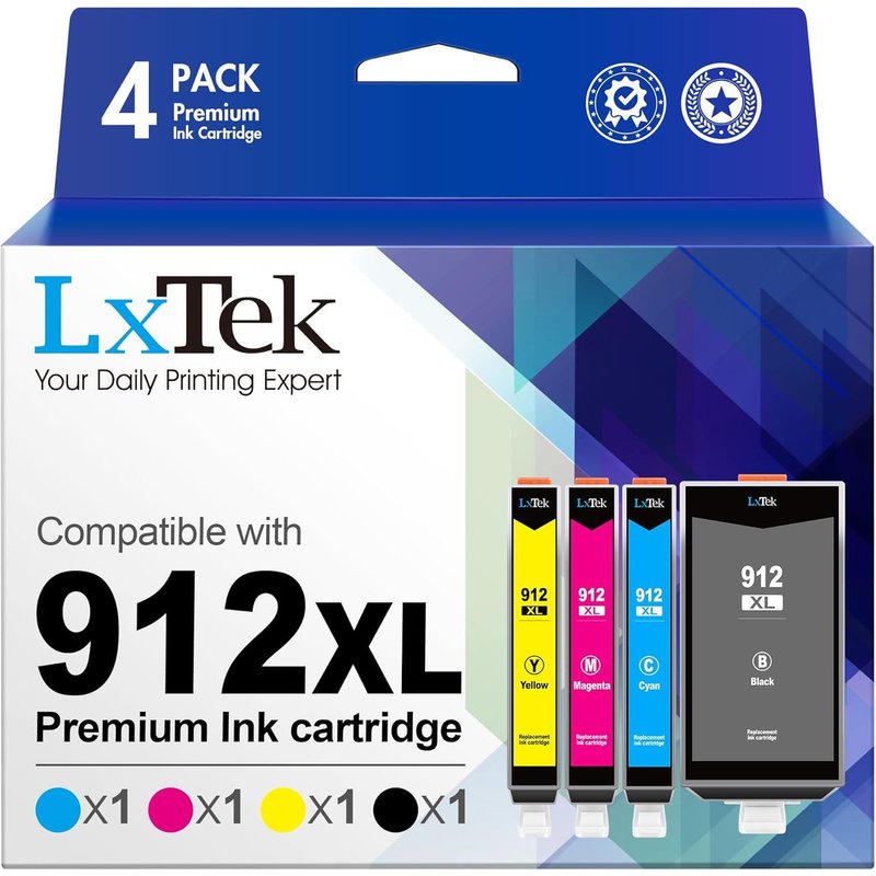 Cartridge 912 Xl 912Xl Compatible With 912 Ink Cartridges For Officejet Pro 8022 8025 8020 8024 8023 For Officejet 8010 8012 8014 8015 8017 (Black Cyan Magenta Yellow, 4 Pack)