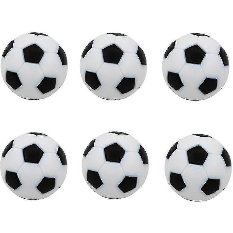 Lot de 6 balles de baby-foot de 32 mm, noires, de rechange