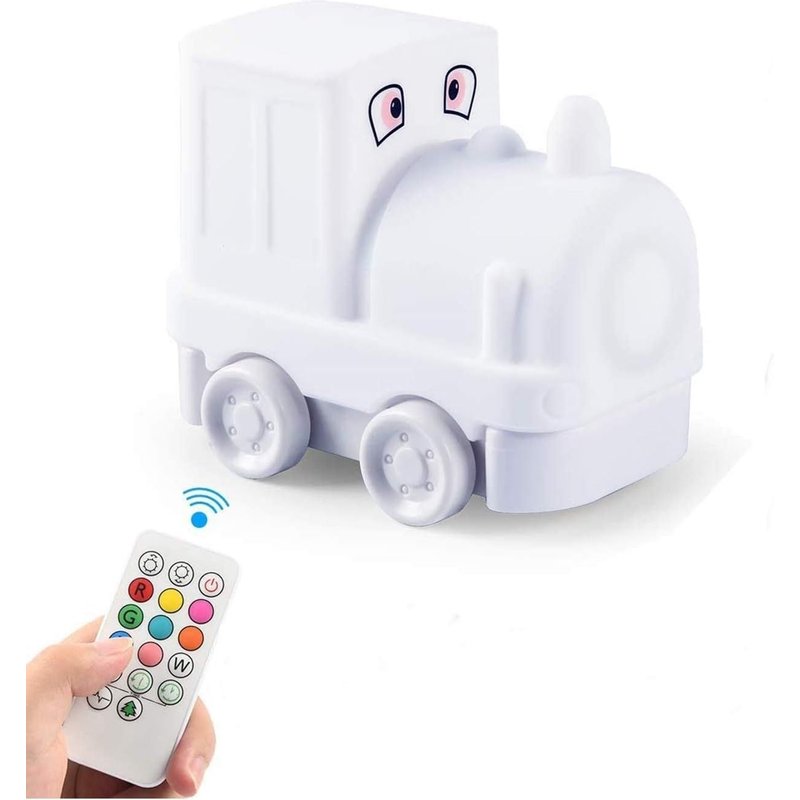 Veilleuse Enfant Lampe Train Silicone Souple Lampe Chevet 9 Couleurs Rechargeable Télécommande Led Veilleuse Pour Cadeau Noël/Bureau/Chambre À Coucher/Salon/Extérieur