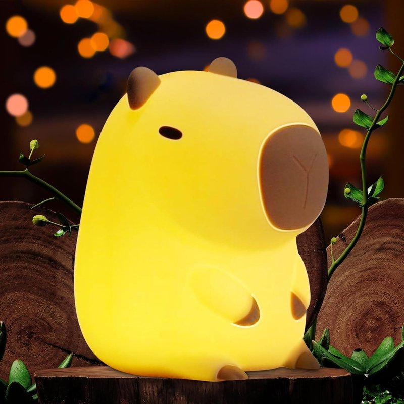 Capybara Veilleuse Enfant, Veilleuse Bébé Capybara Avec Fonction De Gradation Tactile, Veilleuse Led Rechargeable, Kawaii Silicone Lampe Animalière Pour Chambre À Coucher, Chambre D'enfant, Enfants