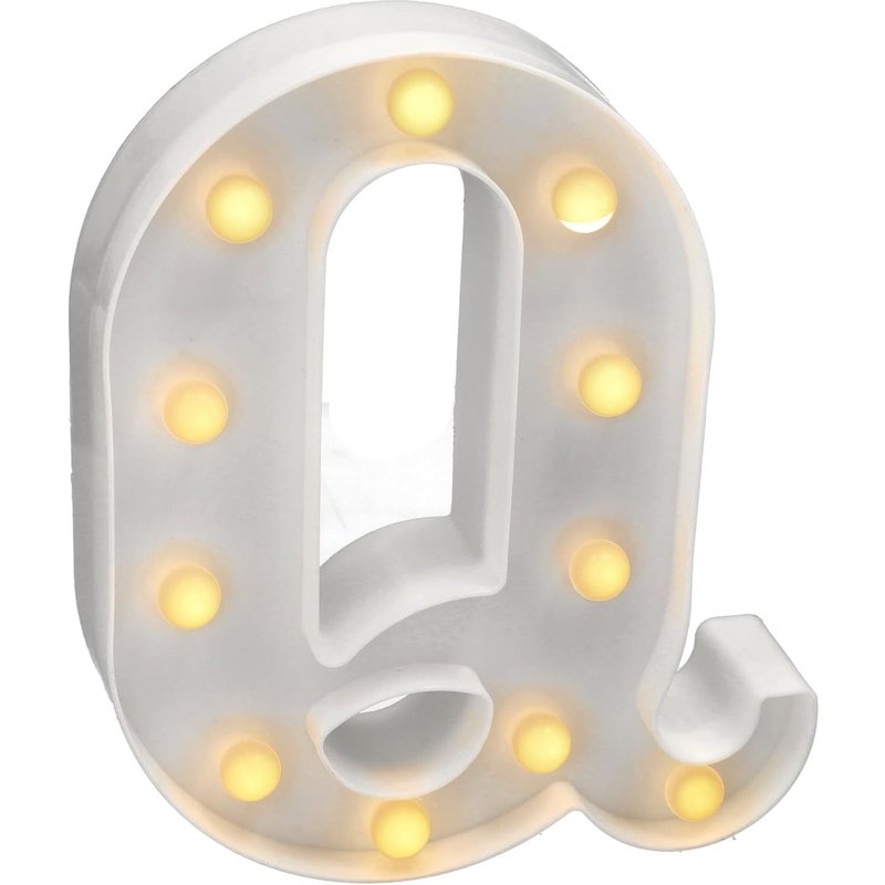 - Lettres Led Avec Lumières, Lettre Q Avec Lumière Chaude Pour Décoration Et Ambiance, Éclairage De Nuit De Chevet, Anniversaires, Mariages, Vitrines. Fonctionnant Sur Batterie