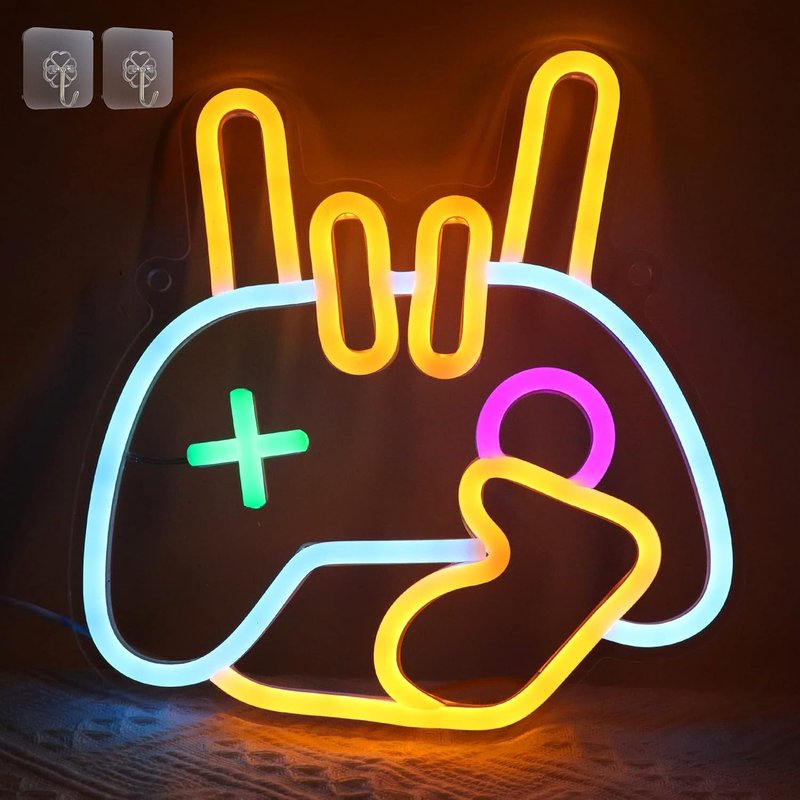 Game Rock NĂ©on Lumineux En Acrylique MoulĂ© Ă La Main Avec Alimentation Usb DĂ©coration Murale Led Pour Adolescents, Garçons, Salle De Jeu, Cadeau De FĂȘte D'anniversaire