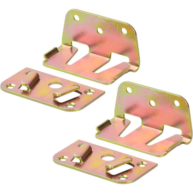 ChenQuanSarl-Lot Complet De 2 Raccords En Acier Galvanisé Pour, Ferrures De Lit, Crochets, Équerre De Lit Renforcée, Pour Lits En Bois Et En Métal