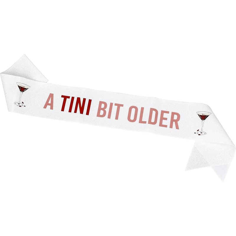 Letnerny-Écharpe D'anniversaire A Tini Bit Older, Décorations Fête D'anniversaire Espresso Martini Écharpe À Paillettes Avec Épingle Sûreté Pour Femmes Filles Thème Martini Bar Cocktail Articles Fête