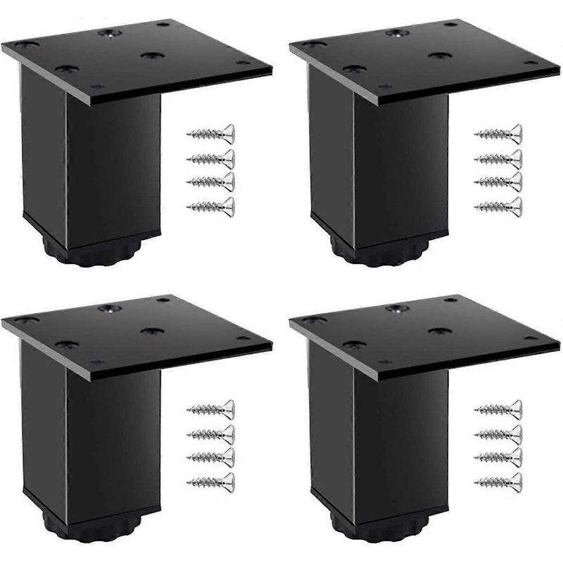 4pcs Alliage D'aluminium Ajustable Meubles Jambe De Table Pieds Carré Tube De Remplacement