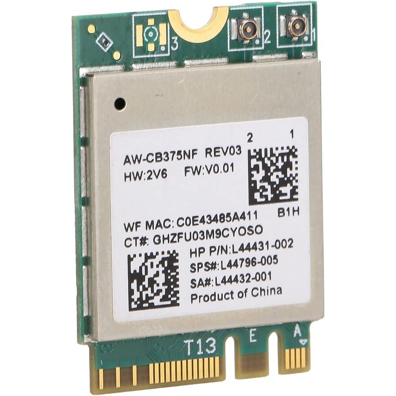 Carte WiFi pour pc, Carte Réseau sans Fil pour PC, Module Wi-FI 2,4/5,0 GHz Bluetooth 5.0 M.2 NGFF Carte Réseau sans Fil 802.11a/b/g/n/AC RTL8822CE Accessoires Informatiques