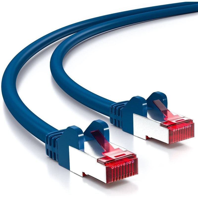 0,25m CAT6 Câble Réseau - Blindage PIMF S/FTP CAT-6 RJ45 Câble Ethernet - LAN DSL Routeur Modem Point d'Accès Patch Panels - Bleu