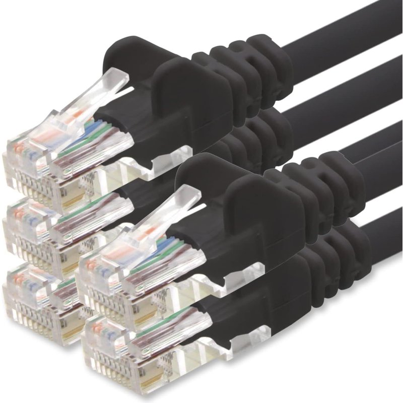 Câble Réseau Cat6 Cat 6-5X 0,5m - RJ45 Ethernet LAN DSL Routeur Modem - Noir