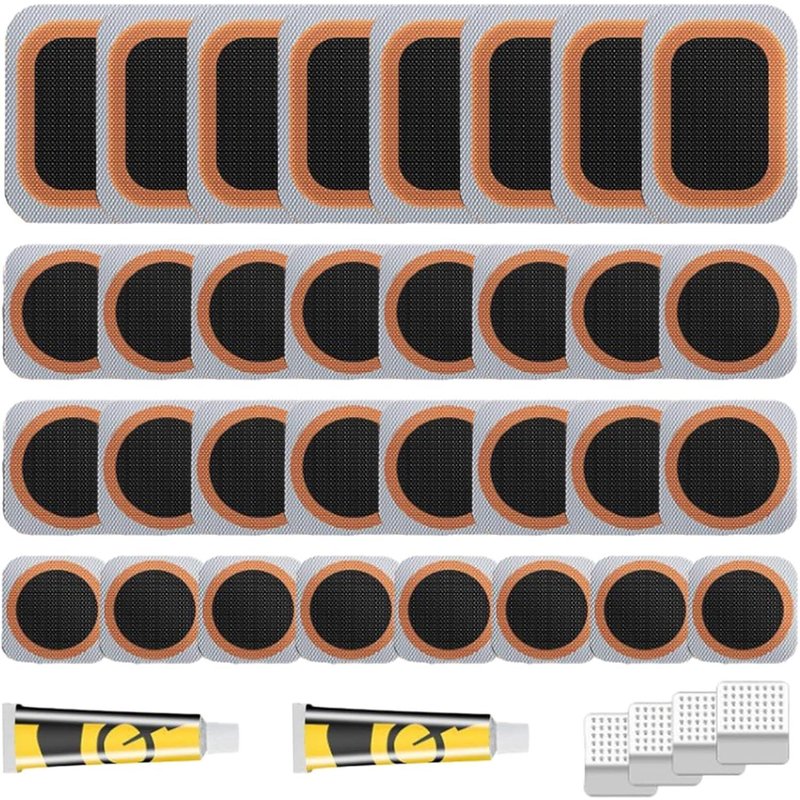 LETNERNY-Kit De Réparation De Crevaison, Sans Colle, Auto-Adhésif, Râpes Métalliques Pour Réparation De Pneus De Vélo, Moto Et Vtt, Boîte De Rangement Portable Pour Vélos De Banlieue