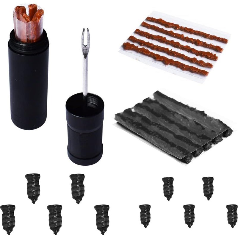 LETNERNY-Kit De Réparation De Pneus Sans Chambre À Air Pour Vélo Avec 10 Vis Auto-Taraudeuses En Caoutchouc + 15 Bandes (5 X 1,5 Mm + 5 X 2,5 Mm + 5 X 3,5 Mm)