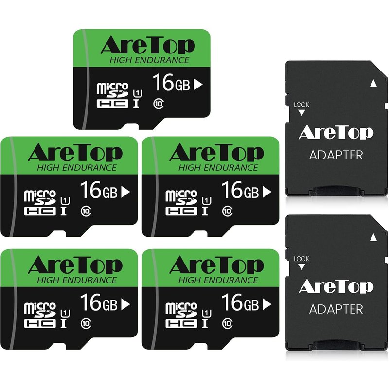 16GB Micro SD Card, Pack of 5 UHS-I, TF Micro SDHC Class 10, U1, with Adapter for Tablet/Drone/Dash Cam/Camera/Phone/Nintendo-Switch/PC, Maximum Read 85MB/s