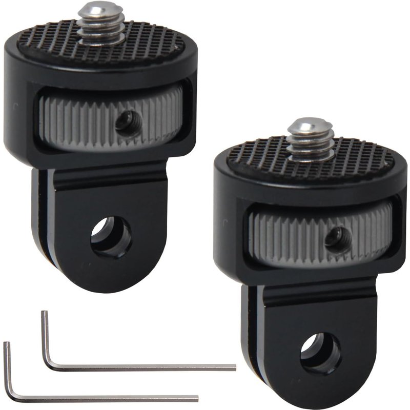 2 Pieces Aluminum 1/4"" Camera Bracket Adapter Mount Adapter Tripod Conversion Adapter Compatible with Xiaomi, SJCAM, SJ4000 and Action Camera