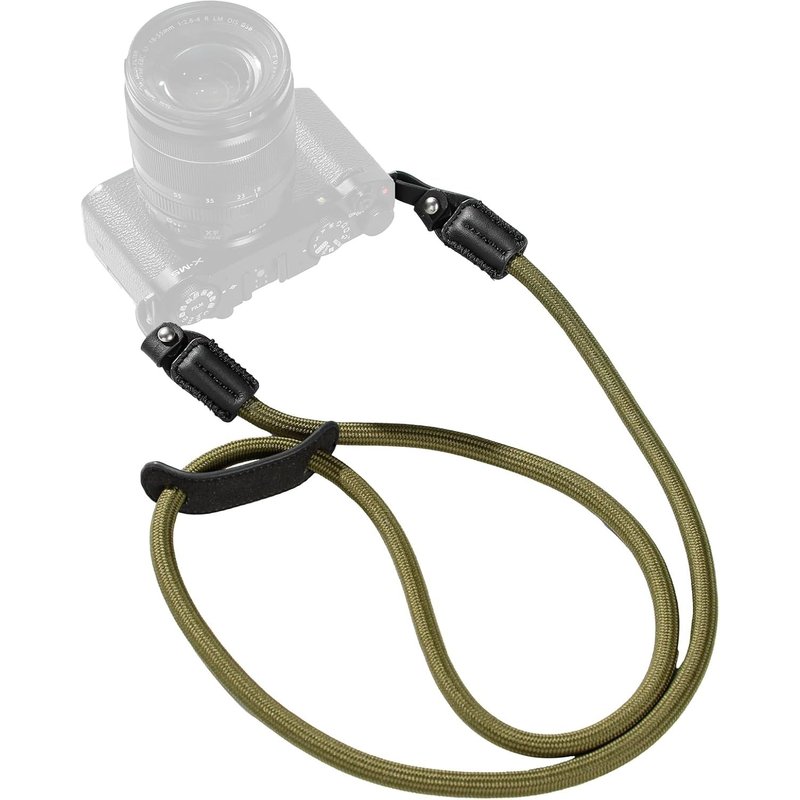 Camera Shoulder Strap, Adjustable Braided Shoulder Strap with O-Ring and Leather Pad for DSLR or Mirrorless Camera, Green - 5056, Green, S