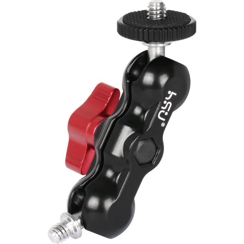 Flexible Articulated Magic Arm with Double Balls, CNC Machined Aluminum Alloy with 1/4"" Screw for Camera Monitor, LED Light, Microphone, Tripod