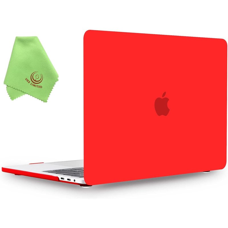 Coque rigide pour MacBook lisse doux au toucher Mat givré + chiffon de nettoyage en microfibre 2016 Macbook Pro 15" (Touch Bar) Red