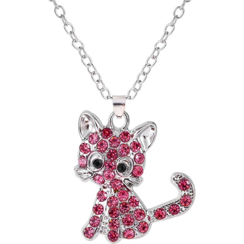 Collier Pendentif Chat, 45+5,1cm Chaîne D'extension Mignon Collier En Strass Pour Chat Scintillant Collier Avec Pendentif En Forme De Chat Bijoux Pour Chat Pour Femme Cadeaux