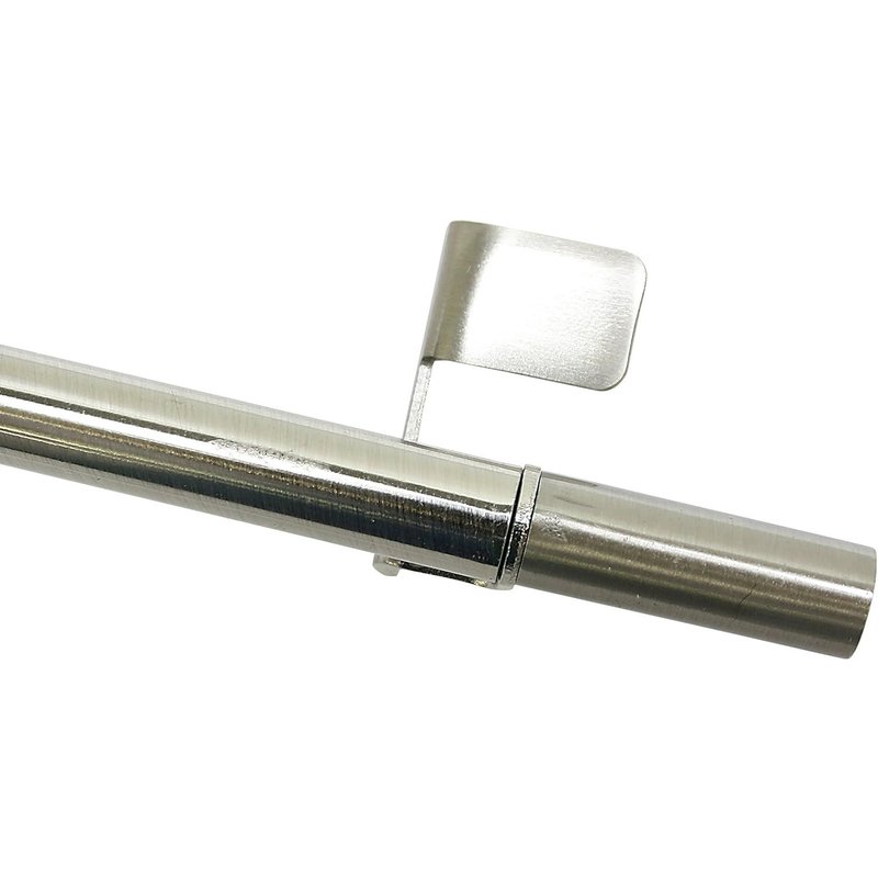 Tringle de vitrage, Fixation par pression, Barre extensible, Pose sans vis et sans perçage, Press&Go Filigrano, Cylindre, Diamètre: 8/10 mm, Longueur: 80-110 cm, Métal, Effet inox 31345