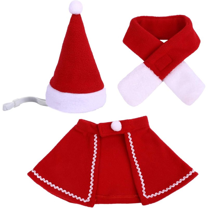 3 Pièces D'accessoires De Décoration De Noël, Adaptés Aux Animaux De Compagnie, Chapeaux, Écharpes, Châles, Capes, Vêtements Pour Chats Et Chiots, Jolis Costumes De Noël Pour Animaux De Compagnie