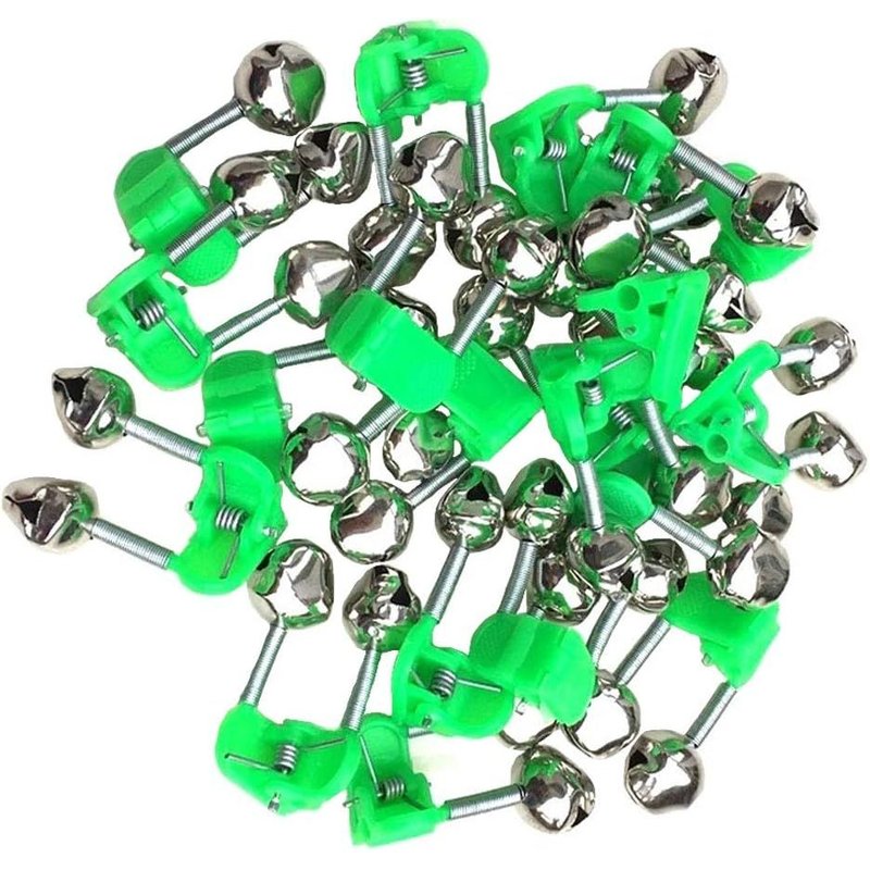 Lot De 50 Clips De Cloches De PĂȘche En Plastique Avec Alarme De Canne Ă PĂȘche Avec Double Cloche D'alerte.
