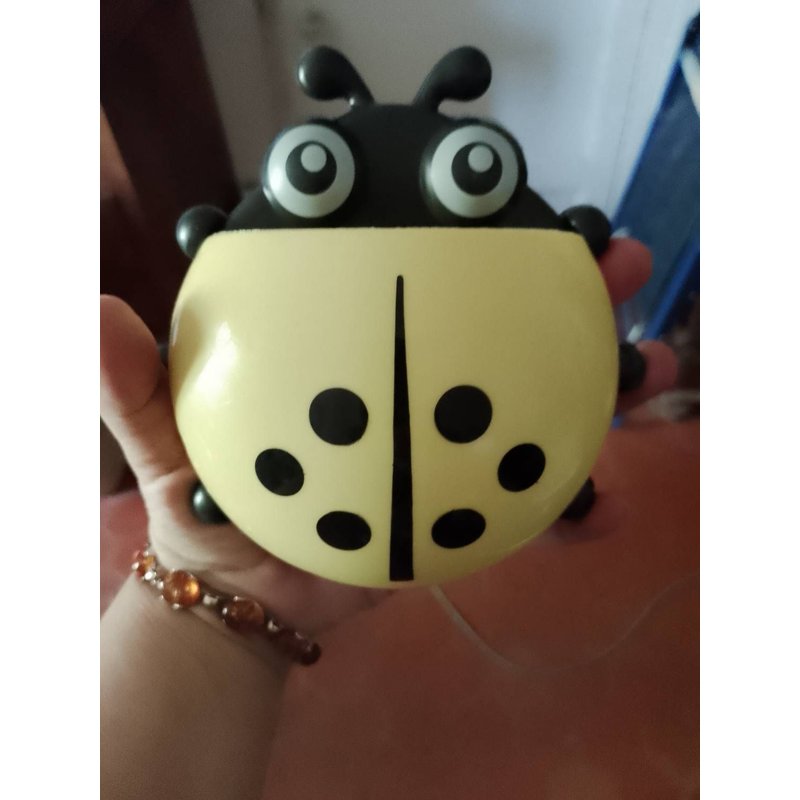 Porte Éponge Mural À Ventouses Coccinelle Jaune .