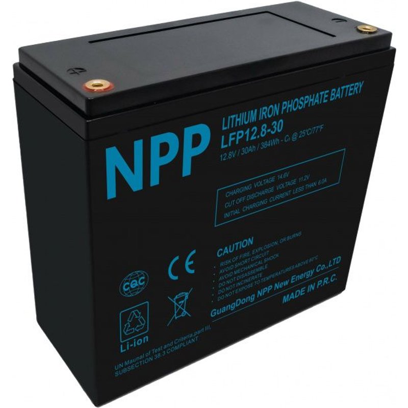 Batterie 12.8V 30Ah LFP 384Wh M5 + Bluetooth NPP LFP12.8-30