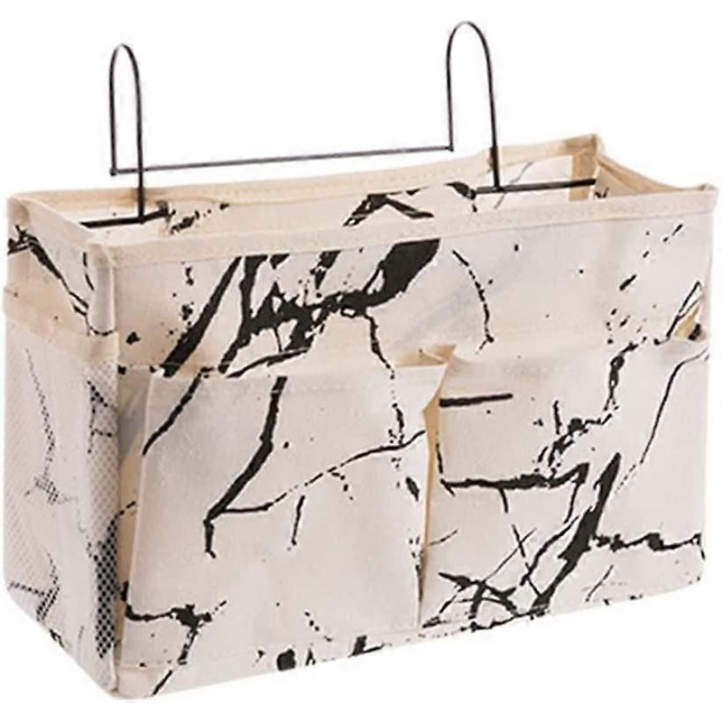 Organisateur De Hamac,Panier Suspendu De Table De Chevet,Cadre De Lit Mezzanine Avec Crochet Pour La Maison,Le Bureau,L'école,Les Livres,Les Magazines,Les Téléphones Portables (Blanc)