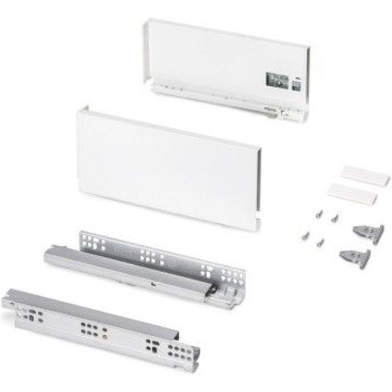 Tiroir en kit - sortie totale - côtés acier 131 mm - Protone - blanc - profondeur 300 mm EMUCA