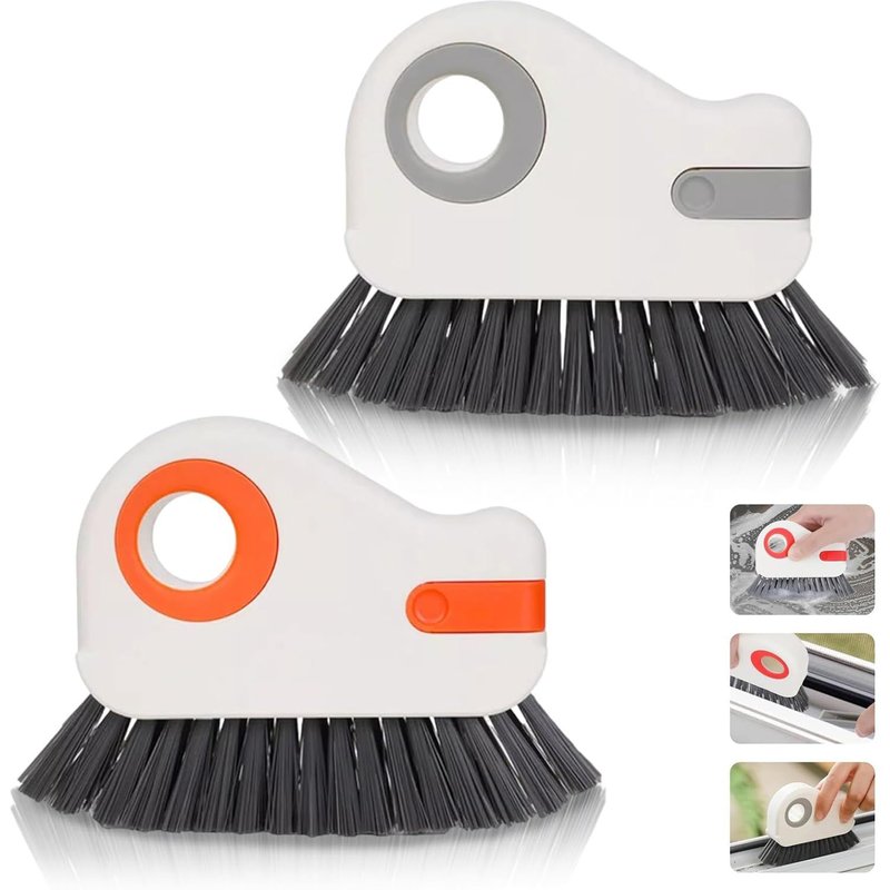 2pcs Rainure Nettoyage Fenêtre Brosses,Brosses De Nettoyage 2 En 1,Multifonction Rainure Rail Rapide Nettoyage Outil,Tête De Baleine Nettoyante,Pour Salle De Bain De Cuisine