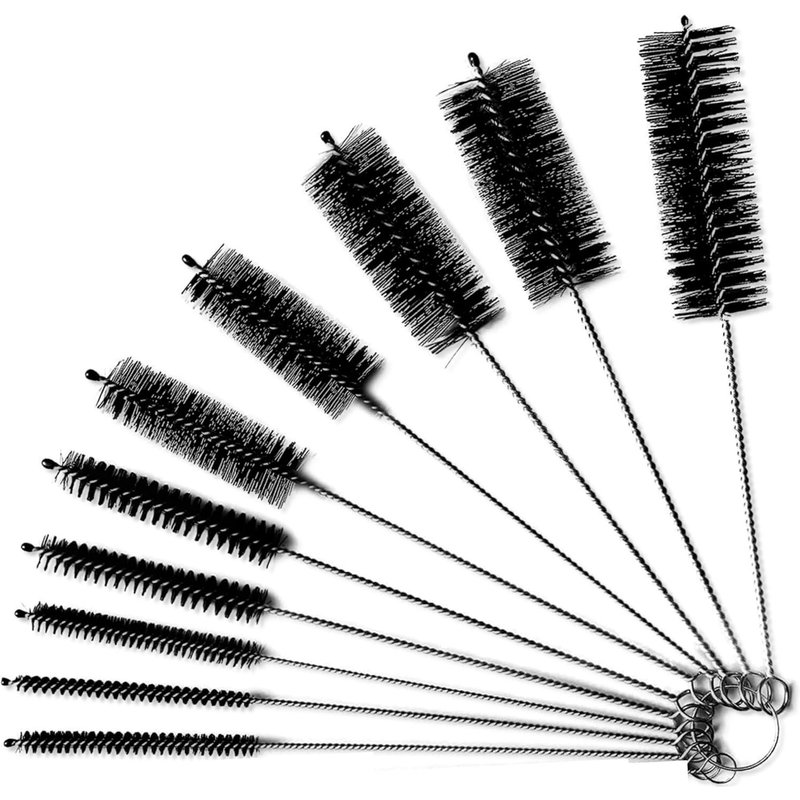 Lot De 10 Petites Brosses De Nettoyage Pour Petits Espaces-Paille,Fenêtre,Aérographe-Plusieurs Tailles