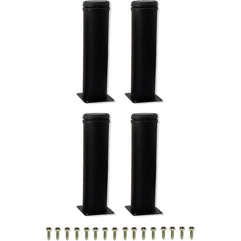 Nouveau Produit,4pcs 20cm Noir Acier Inoxydable Réglable Métal Meubles Pieds